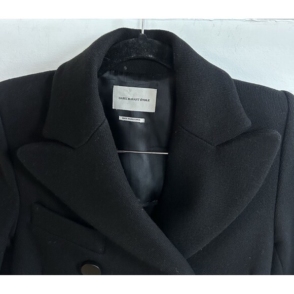 Isabel Marant Etoile Black Wool Blend Tailored Jacket Cyril Dancer Coat Sz 2/34 - Picture 7 of 9